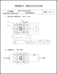 KSA240AC8 datasheet: Input signal voltage: 50-250V solid state relay KSA240AC8