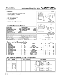KAQW414 datasheet: 5.0V, 1A high voltage relay KAQW414