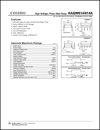 KAQW614A datasheet: 5.0V, 1A high voltage relay KAQW614A