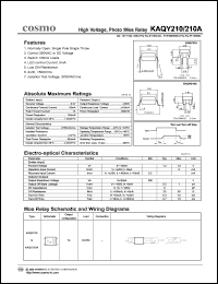 KAQY210 datasheet: 5.0V, 1A high voltage relay KAQY210