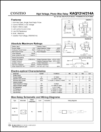 KAQY214A datasheet: 5.0V, 1A high voltage relay KAQY214A