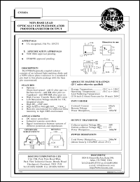 CNX62A datasheet: 6V; 60mA non-base lead optically coupled isolator phototransistor output CNX62A