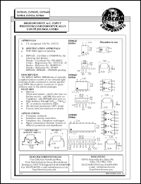 IS814 datasheet: 6V, 50mA hihg density AC input phototransistor optically coupled isolator IS814