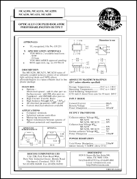 MCA230 datasheet: 5V; 60mA optically coupled isolator photodarlington output MCA230