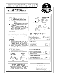 MOC8103 datasheet: 6V; 60mA non base lead optically coupled isolator phototransistor output MOC8103