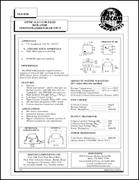 MOC8100 datasheet: 6V; 60mA optically coupled isolator phototransistor output MOC8100