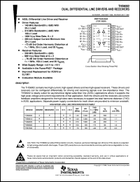 THS6002CDWPR datasheet:  DUAL DIFFERENTIAL LINE DRIVERS AND RECEIVERS THS6002CDWPR
