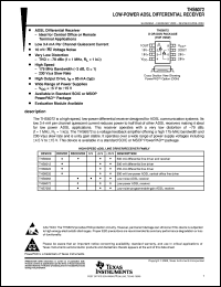 THS6072CD datasheet:  LOW-POWER ADSL DIFFERENTIAL RECEIVER THS6072CD
