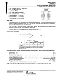 LF347BN datasheet:  WIDE-BANDWIDTH JFET-INPUT QUAD OPERATIONAL AMPLIFIER LF347BN