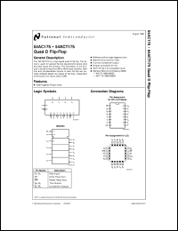 54AC175FM-MLS datasheet: Quad D Flip-Flop 54AC175FM-MLS