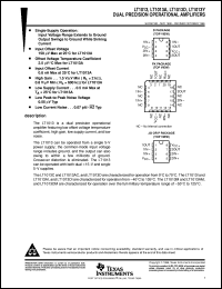 LT1013DIDR datasheet:  DUAL PRECISION OPERATIONAL AMPLIFIER LT1013DIDR