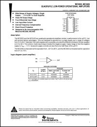 MC3303D datasheet:  QUADRUPLE LOW-POWER OPERATIONAL AMPLIFIER MC3303D