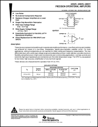 OP07CP datasheet:  LOW-OFFSET VOLTAGE OPERATIONAL AMPLIFIER OP07CP