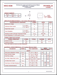 P01N02LJA datasheet: N-channel logic level enhancement mode field effect transistor P01N02LJA