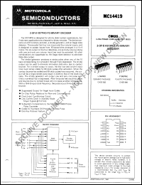 MC14419P datasheet: 2-of-8 keypad-to-binary encoder MC14419P