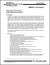 MC68HC711KA2MFS4 datasheet: 8-Bit microcontroller (M68HC11 CPU), 32 Kbytes EEPROM, 4 MHz MC68HC711KA2MFS4