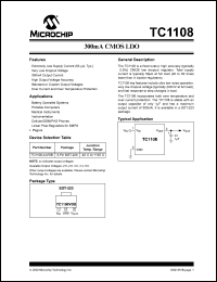 TC1108-5.0VDBTR datasheet: 300mA CMOS LDO for battery operated systems etc, output voltages 5.0V TC1108-5.0VDBTR