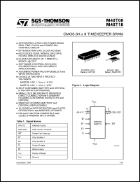 M48T08-150MH1TR datasheet: CMOS 8K x 8 timekeeping SRAM, 150ns M48T08-150MH1TR