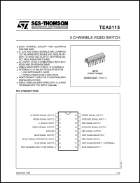 TEA5115 datasheet: 5 channels video switch TEA5115