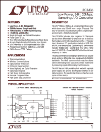 LTC1406CGN datasheet: Low power, 8-Bit, 20Msps, sampling A/D converter LTC1406CGN