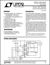 LTC1921CMS8 datasheet: Dual 48V supply and fuse monitor LTC1921CMS8