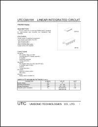 CXA1191 datasheet: FM/AM Radio CXA1191