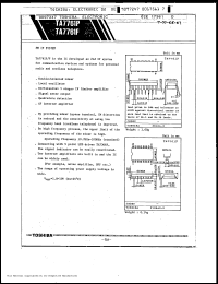 TA7761P datasheet: FM IF system TA7761P