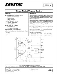 CS3310-KS datasheet: Stereo digital volume control CS3310-KS