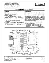 CS4226-BQ datasheet: Surround sound codec CS4226-BQ
