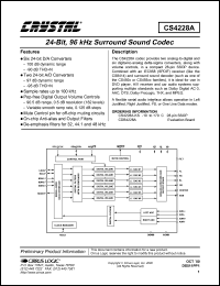 CDB4228A datasheet: 24-bit 96kHz surround sound codec CDB4228A