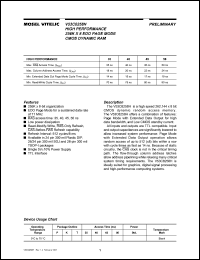 V53C8258HP45 datasheet: 45ns; high performance 256K x 8 EDO page mode CMOS dynamic RAM, TTL interface V53C8258HP45