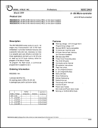 MSU2953C16 datasheet: 16 MHZ 8 KB internal memory MCU, on-line down-loadable MSU2953C16