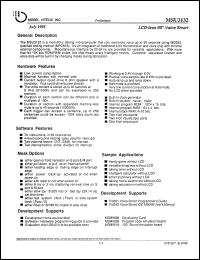 MSU3132 datasheet: LCD-less 90 sec voice smart MSU3132