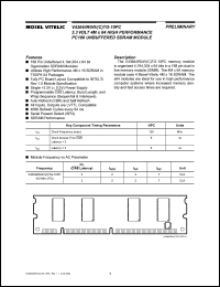 V43644R04VTG-10PC datasheet: 3.3V 4M x 64 high performance PC100 unbuffered SDRAM module V43644R04VTG-10PC