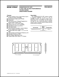 V43648Y04VTG-10PC datasheet: 3.3V 8M x 64 high performance 100MHz unbuffered SODIMM V43648Y04VTG-10PC