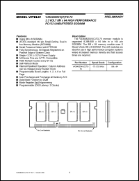 V43648Z04VTG-75 datasheet: 3.3V 8M x 64 high performance PC133 unbuffered SODIMM V43648Z04VTG-75