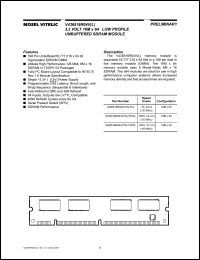 V436516R04VLTG-10PC datasheet: 3.3V 16M x 64 low profile unbuffered SDRAM module V436516R04VLTG-10PC