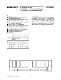 V436516S04VTG-10PC datasheet: 3.3V 16M x 64 high performance PC100 unbuffered SDRAM module V436516S04VTG-10PC