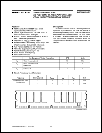 V436532Z04VATG-10PC datasheet: 3.3V 32M x 64 high performance PC100 unbuffered SODIMM V436532Z04VATG-10PC