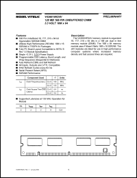 V436616R24VXTG-75 datasheet: 128MB unbuffered DIMM 3.3V 16M x 64 V436616R24VXTG-75