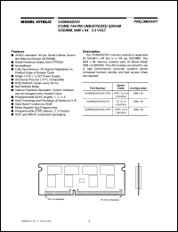 V436664Z24VXSG-10PC datasheet: 512MB unbuffered SDRAM SODIMM, 64M x 64 3.3V V436664Z24VXSG-10PC