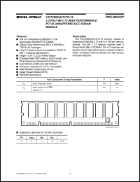 V43728S04VCTG-75 datasheet: 3.3V 8M x 72 high performance PC133 unbuffered ECC SDRAM module V43728S04VCTG-75