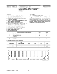 V43728S04VTG-10PC datasheet: 3.3V 8M x 72 high performance PC133 unbuffered ECC SDRAM module V43728S04VTG-10PC