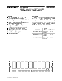 V437316S04VXTG-10PC datasheet: 3.3V 16M x 72 high performance unbuffered ECC SDRAM module V437316S04VXTG-10PC