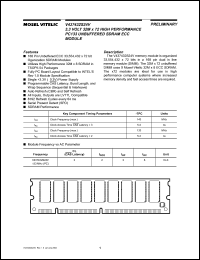 V437432S24VXTG-75 datasheet: 3.3V 32M x 72 high performance PC133 unbuffered SDRAM ECC module V437432S24VXTG-75
