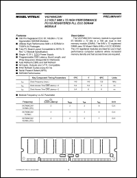 V437464C24VXTG-75PC datasheet: 3.3V 64M x 72 high performance PC133 registered PLL ECC SDRAM module V437464C24VXTG-75PC