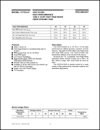 V53C16125HT40 datasheet: 128K x 16bit high performance fasr page mode CMOS dynamic RAM V53C16125HT40