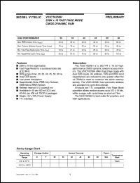 V53C16256HT40 datasheet: 256K x 16bit fast page mode CMOS dynamic RAM V53C16256HT40