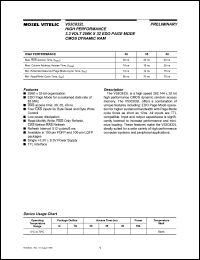 V53C832LQ30 datasheet: High performance 3.3V 256K x 32 EDO page mode CMOS dynamic RAM V53C832LQ30