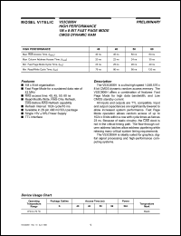 V53C806HK45 datasheet: High performance 1M x 8bit fast page mode CMOS dynamic RAM V53C806HK45